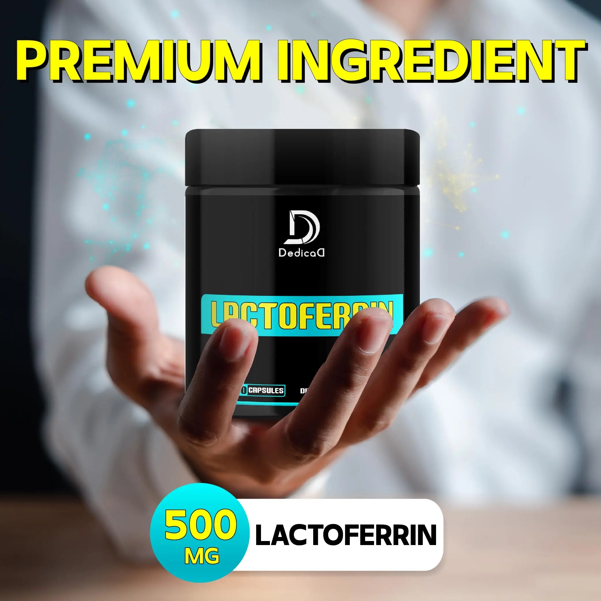 DEDICAD 500Mg Lactoferrin Supplement - 120 Capsules for 2-Month Supply DEDICADnz supplements