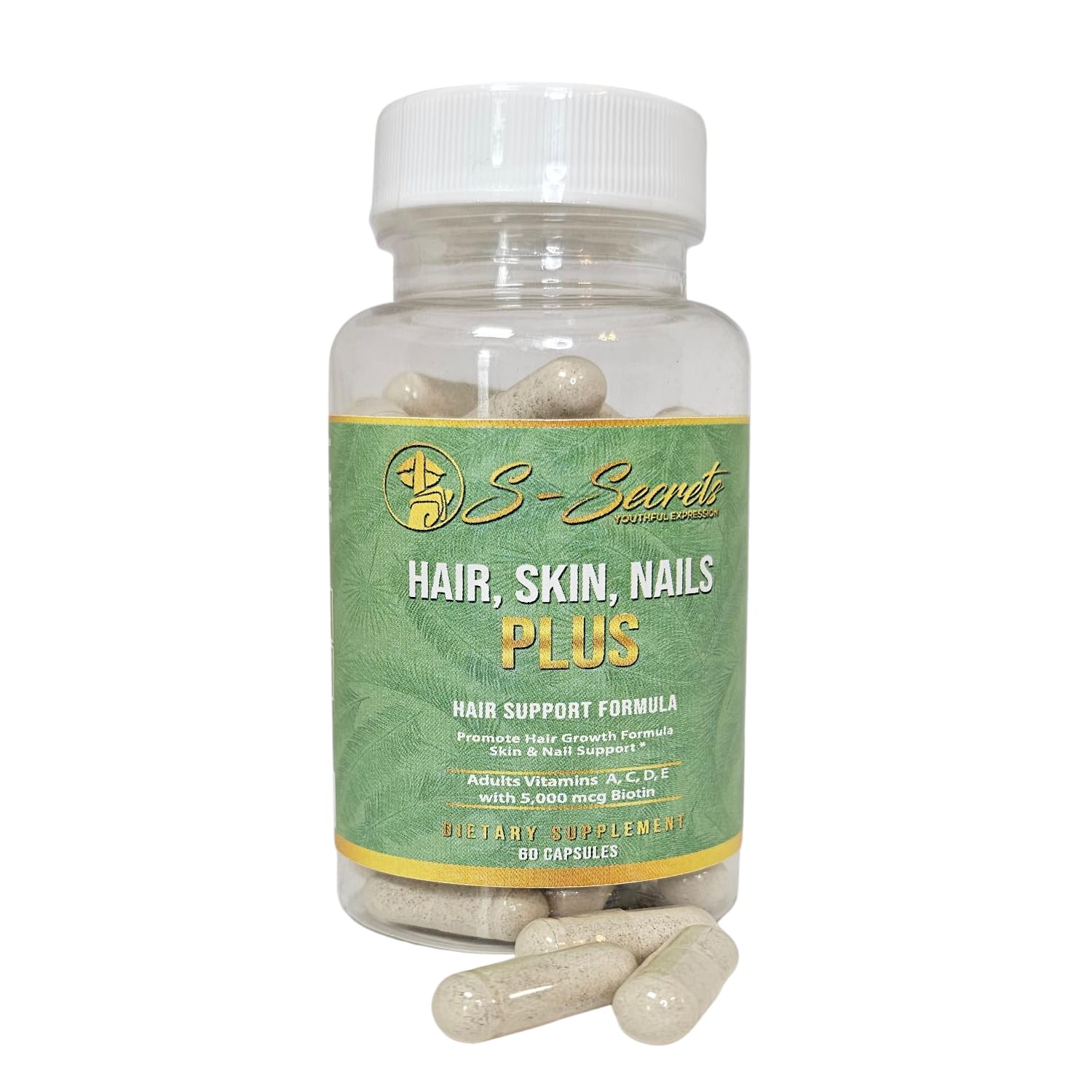 S-Secrets Hair, Skin & Nails Vitamin – Non-GMO Multivitamin for Hair, Skin & Nails | Biotin 5,000 mcg per Serving | 30-Day Supply (60 Capsule) S-SecretsAu supplements