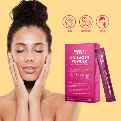 Collagen 2500mg Powder Supplement Boosted with Vitamin C and Hyaluronic Acid (Bovine) Beauty & CoUS supplements