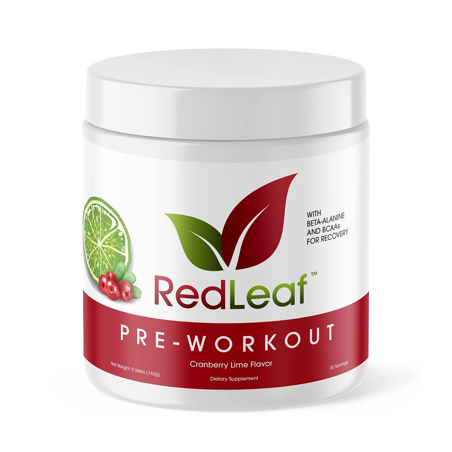 Red Leaf Pre Workout Energizer Powder, BCAA's, Beta-Alanine, Amino Acids and Green Tea Red LeafUS supplements