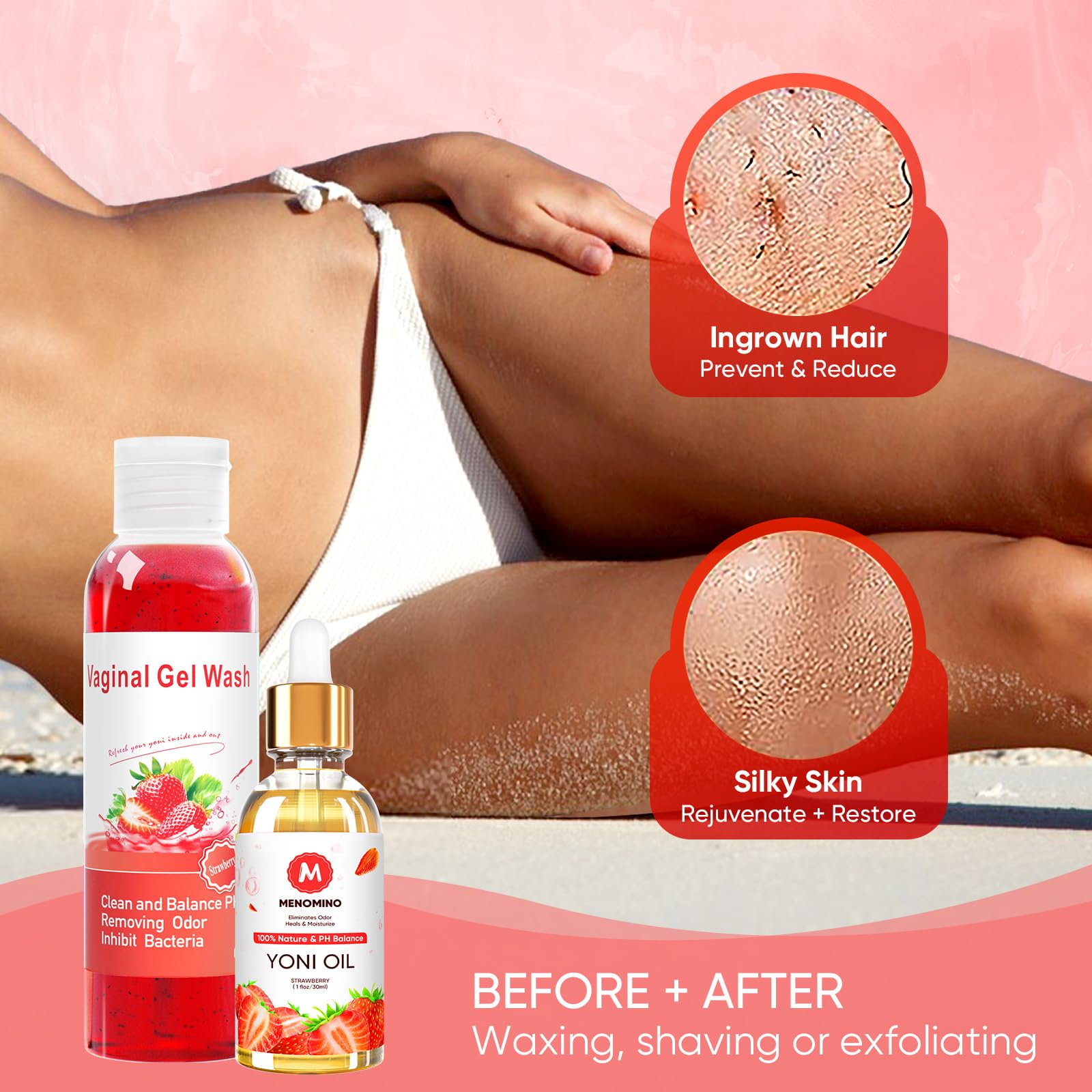 Feminine Wash & Yoni Soap Bar & Yoni Oil for Women pH Balance, Yoni Wash for Vaginal Moisturizing MENOMINOAu supplements