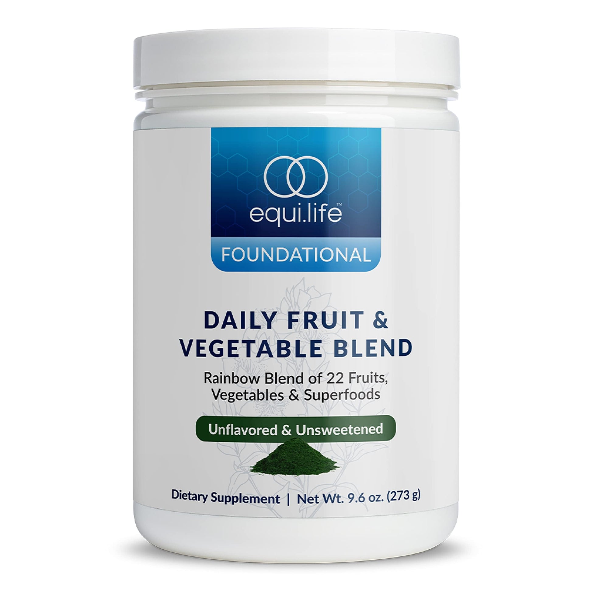 Equilife Daily Fruit & Vegetable Blend, Superfood Antioxidant Supplement with 22 Organic Fruits & Vegetables, Unflavored, Vitamin C, Fiber, 9 Essential Amino Acids, Supports Energy, 30 Servings Tub EquilifeAu supplements