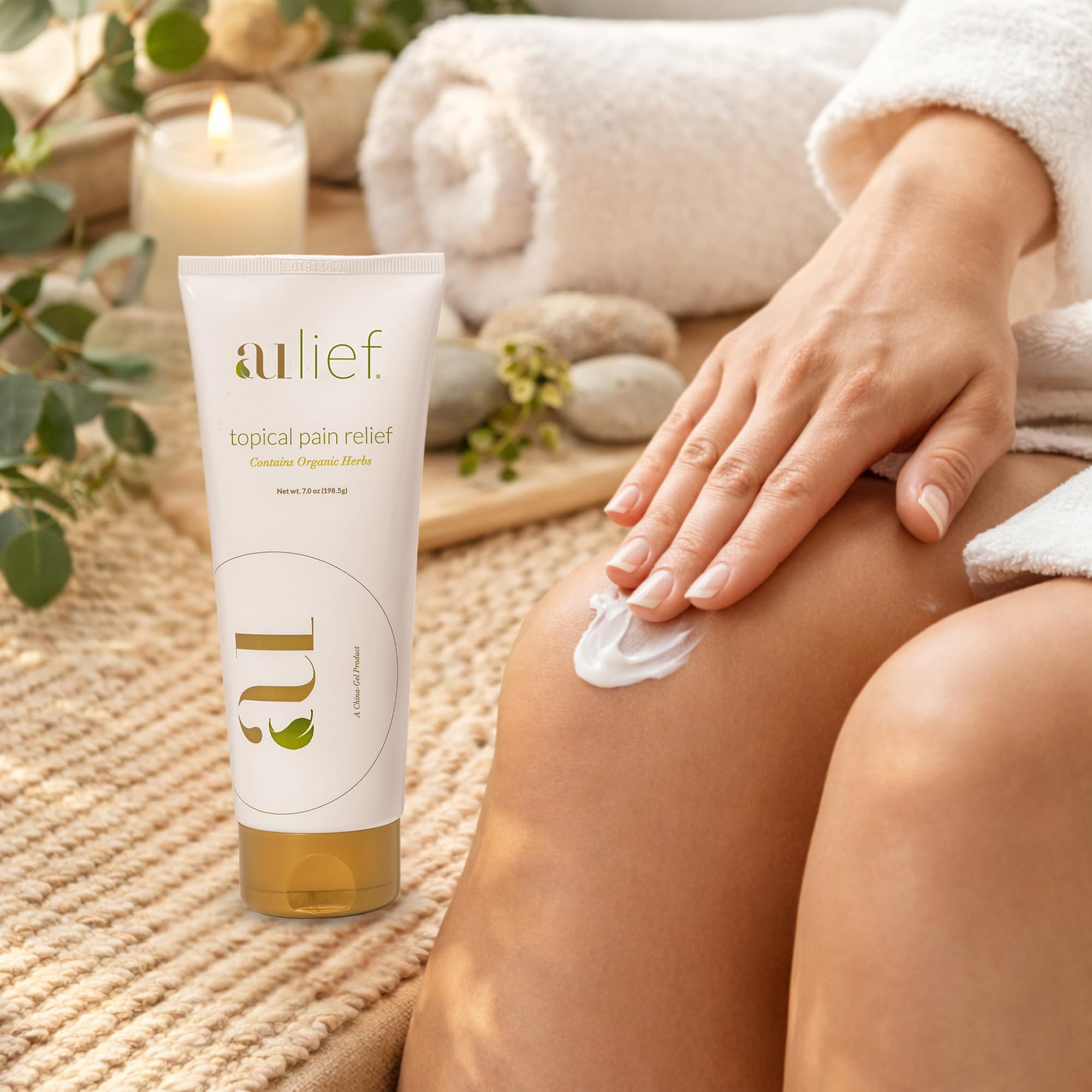 Aulief Gold Natural Pain Relief Cream – Organic Herbal Lotion for Arthritis, Joint Pain & Sore Muscles, Neck, Knee & Back Aches, Premium Organic Natural Pain Reliever, 3.2 Oz Tube AuliefAu supplements