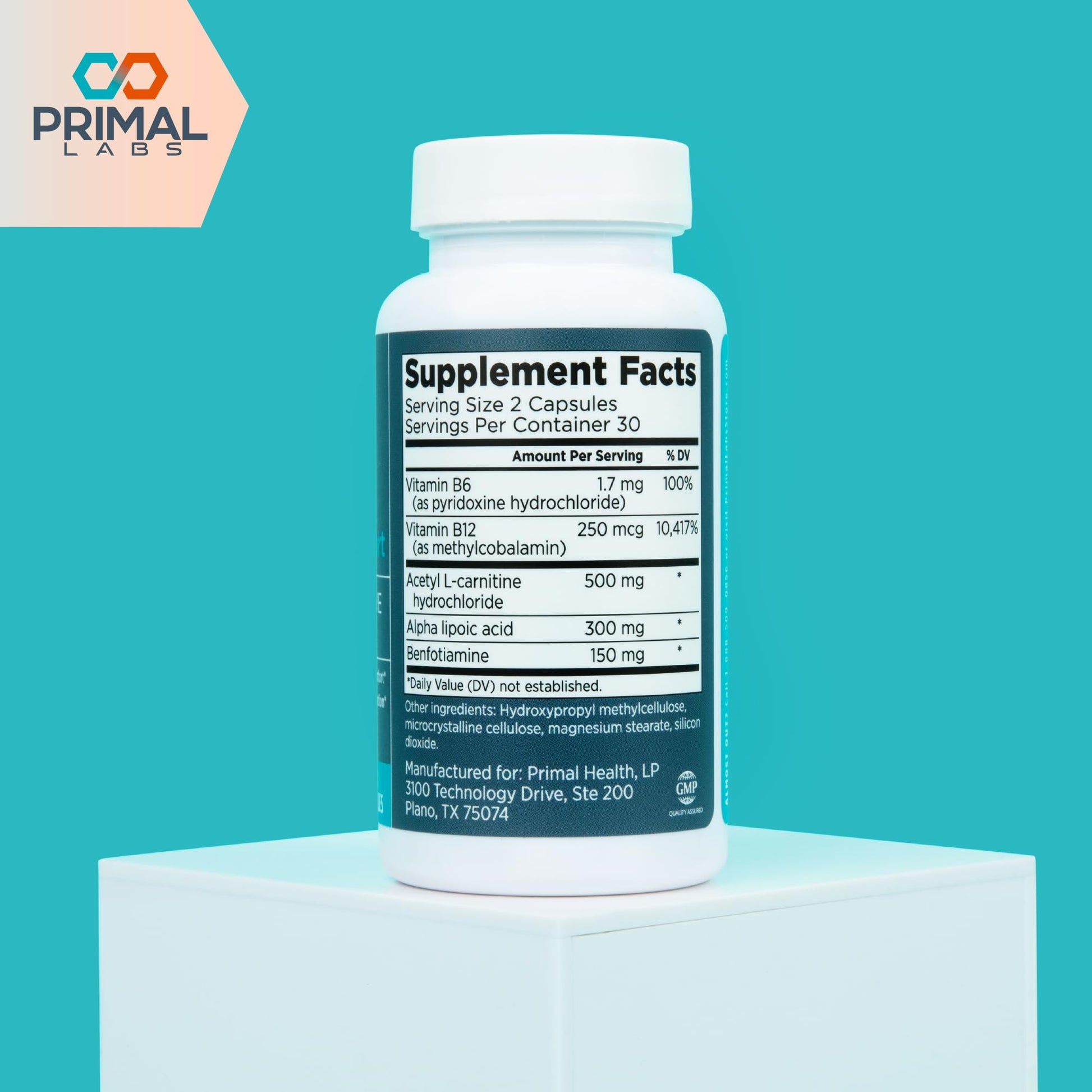 Primal Labs Nerve Support Capsules - Supports Nerve Health, Sensory Function & Comfort - Benfotiamine, Alpha Lipoic Acid, Acetyl L-Carnitine, Vitamins B6 B12-60 Count Primal LabsAu supplements