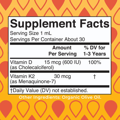 MaryRuth Organics Vitamin D3 | Vitamin K2 | Vitamin D3 K2 Drops | K2 D3 Vitamin Liquid Supplement for Toddlers | Kids Supplement for Calcium Absorption Strong Bones | Vegan | Gluten Free | 1 Fl Oz MARYRUTH'SUS supplements