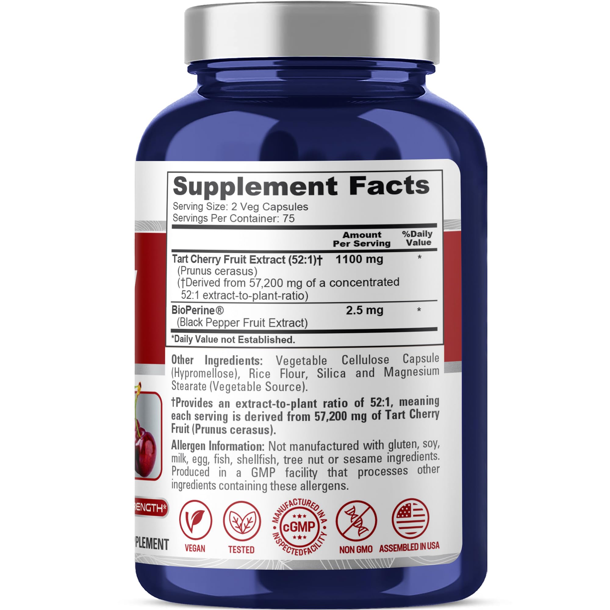 NusaPure Tart Cherry 57,200mg per Caps, 150 Count, Vegan, Non-GMO, Gluten Free NusaPureAu supplements