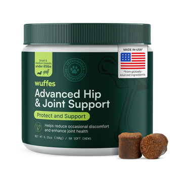 Wuffes Advanced Dog Hip and Joint Supplement with Glucosamine, Chondroitin, Omega 3, MSM, and Green Lipped Mussel, 60 Pork Flavored Chews for Small and Medium Dog Breeds WuffesAu supplements