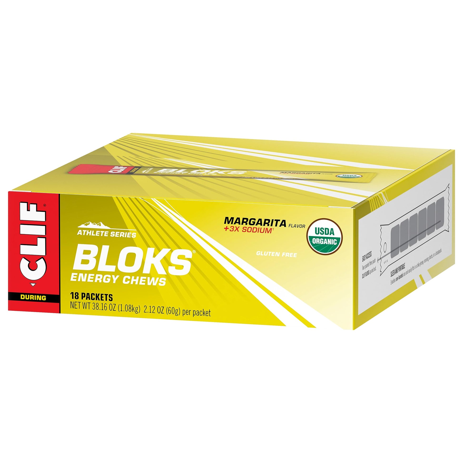 CLIF BLOKS - Margarita Flavor with 3X Sodium - Energy Chews - Non-GMO Clif BarUS supplements