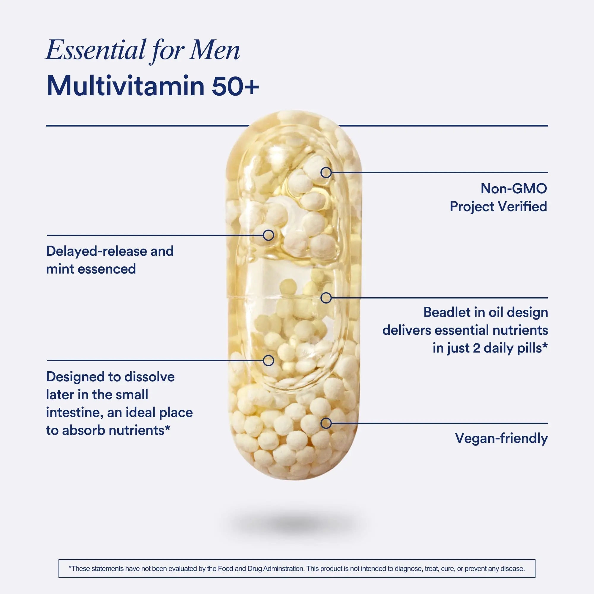 Ritual Multivitamin for Men 50+, Vegan, with Zinc, Vitamin A and D3 for Immune Function Support*, Omega-3 DHA, B12, K2 RitualAu supplements
