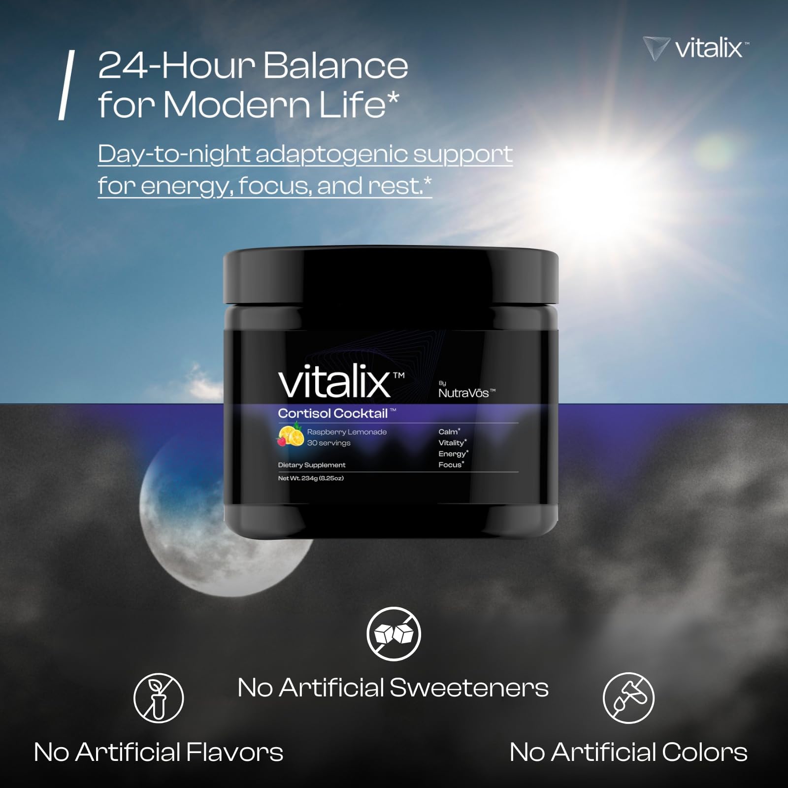 NutraVōs Vitalix – Cortisol Reducer & Adaptogen Drink Mix with Ashwagandha KSM 66, Magnesium Glycinate 200mg, L-Theanine 200mg, Vitamin C 500mg & Electrolytes – Raspberry Lemonade – 30 Servings NutraVōsAu supplements
