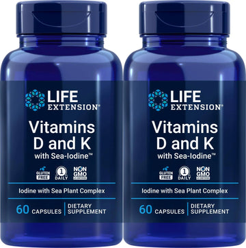 Life Extension Vitamins D and K with Sea-Iodine 60 Capsules (2pack) Life ExtensionAu supplements