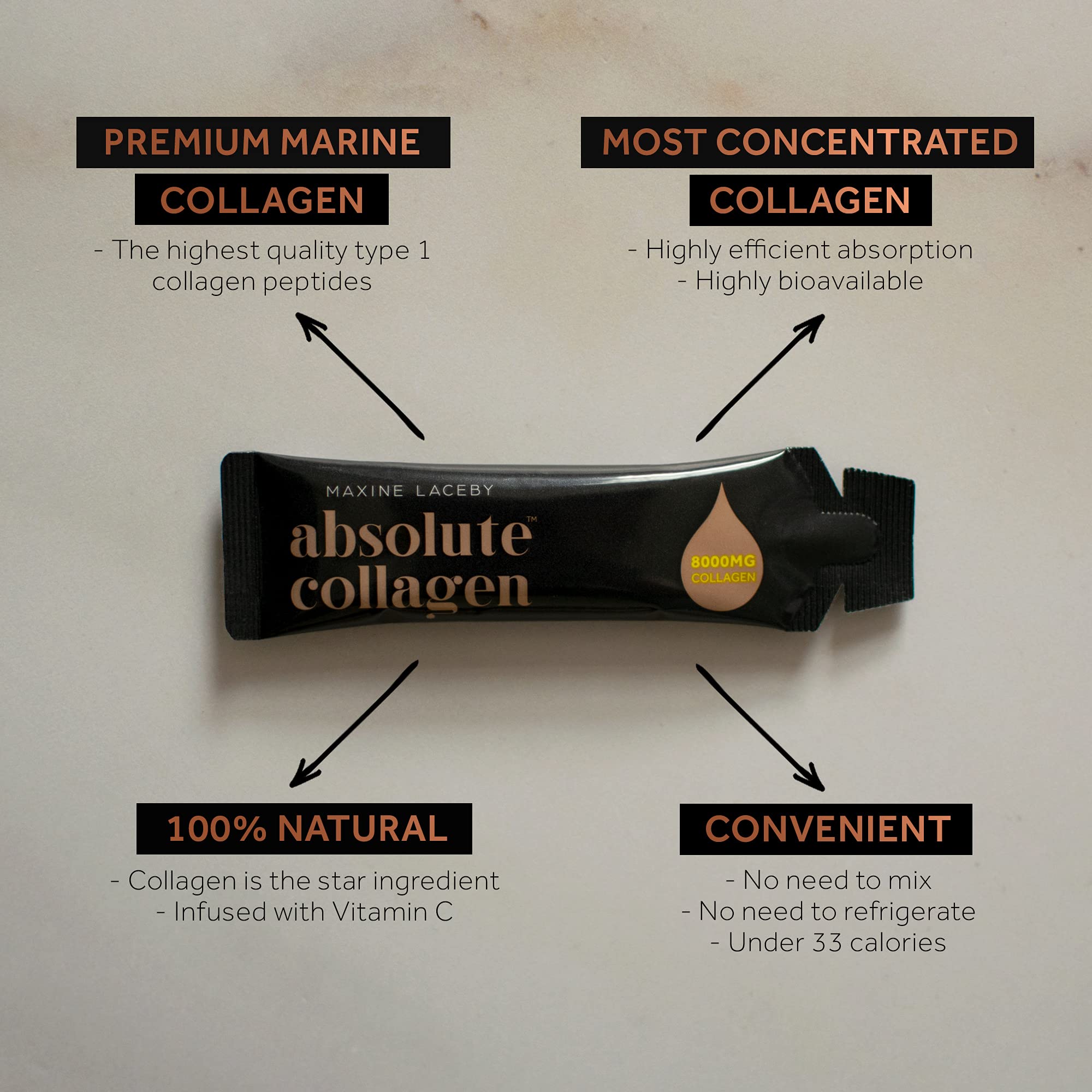 Absolute Collagen Marine Liquid Collagen Supplement for Men - Higher Absorption Than Tablets - 14 x 8000 mg Absolute CollagenAu supplements