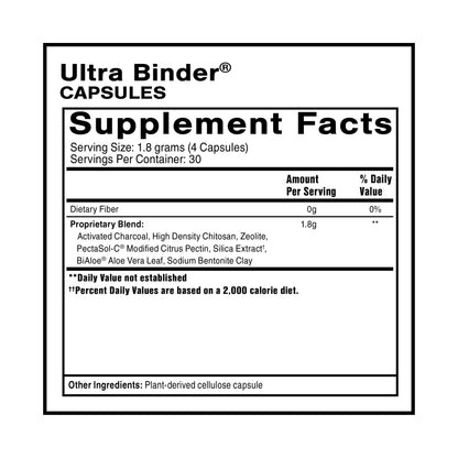Quicksilver Scientific Ultra Binder - Multi Toxin Binder with Bentonite Clay Powder, Zeolite Detox & Charcoal - Supplement for Gut Support & The Body's Toxin Removal Process (120 Capsules) Quicksilver ScientificUS supplements