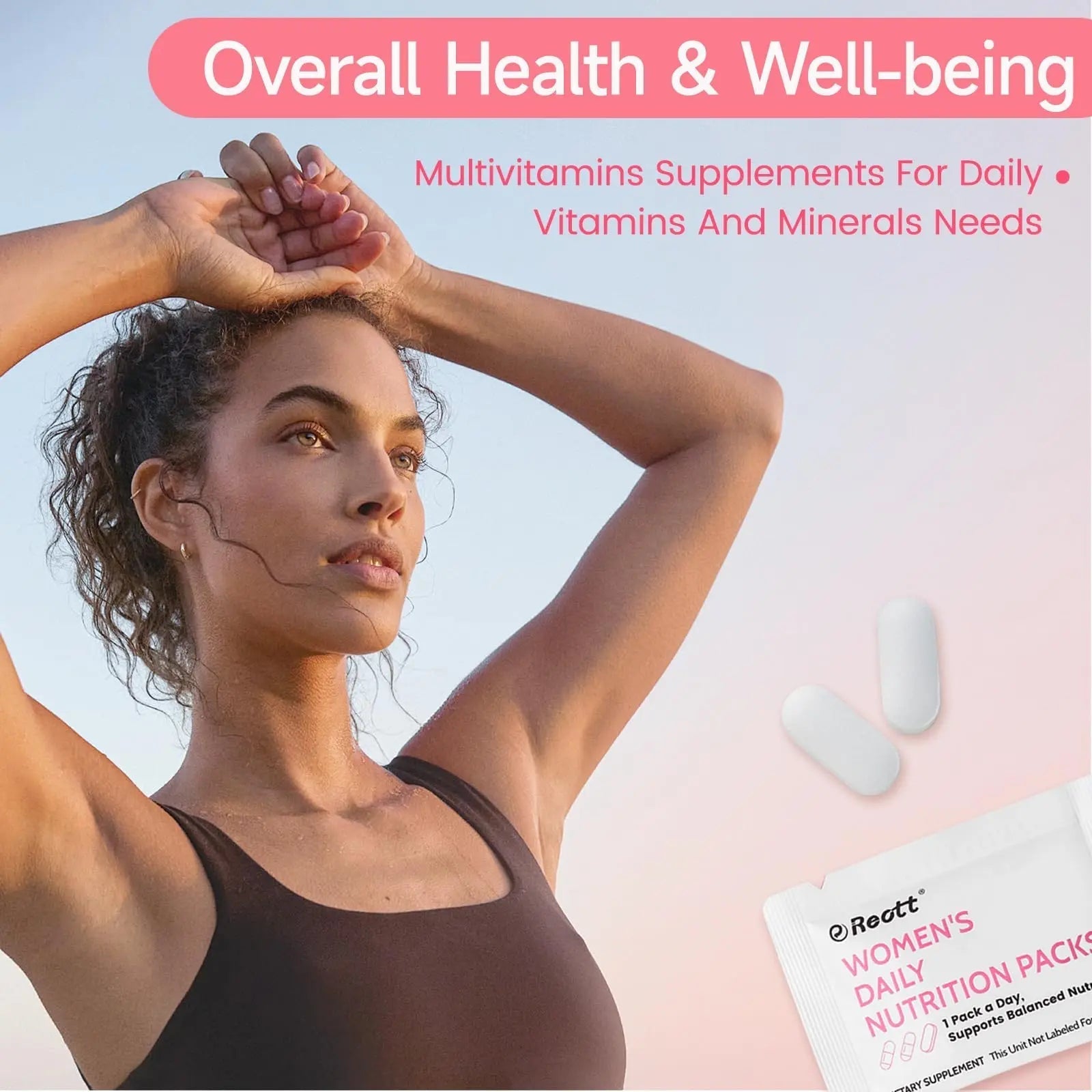 Women's Daily Vitamin Packs with Collagen Peptide, PQQ, 4-IN-1 Multivitamins For Women Health Supports Immune Health, Skin, Brain REOTTAu supplements