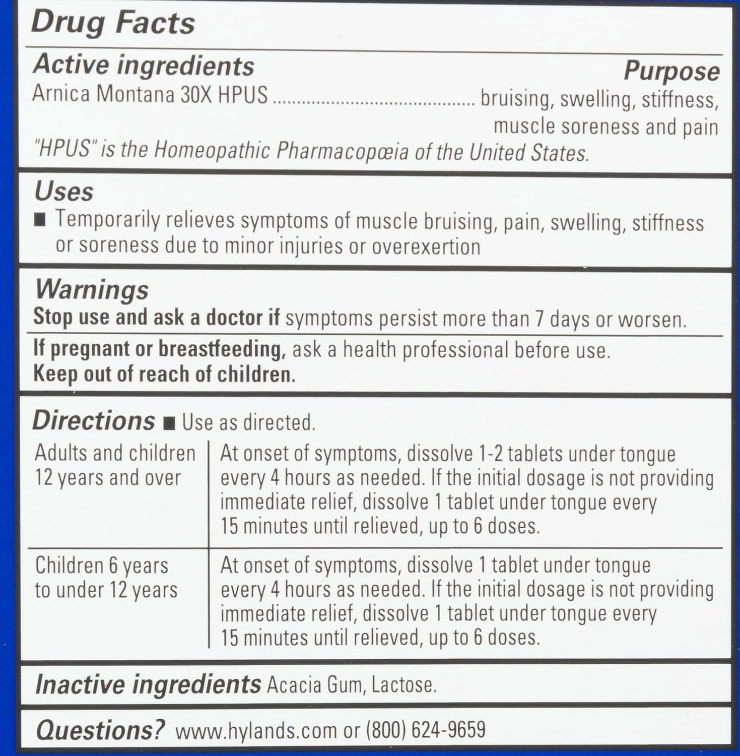 Hyland's Naturals Arnica Montana 30x Tablets, Natural Relief of Bruises, Swelling & Muscle Soreness Hyland'sAu supplements