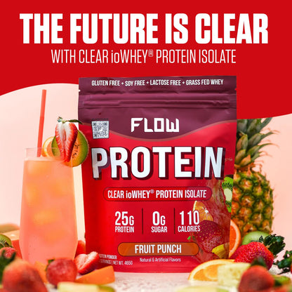 Flow Supps Clear Whey Isolate Protein Powder, Fruit Punch - 15 Servings, 25g Protein Flow SupplementsUS supplements