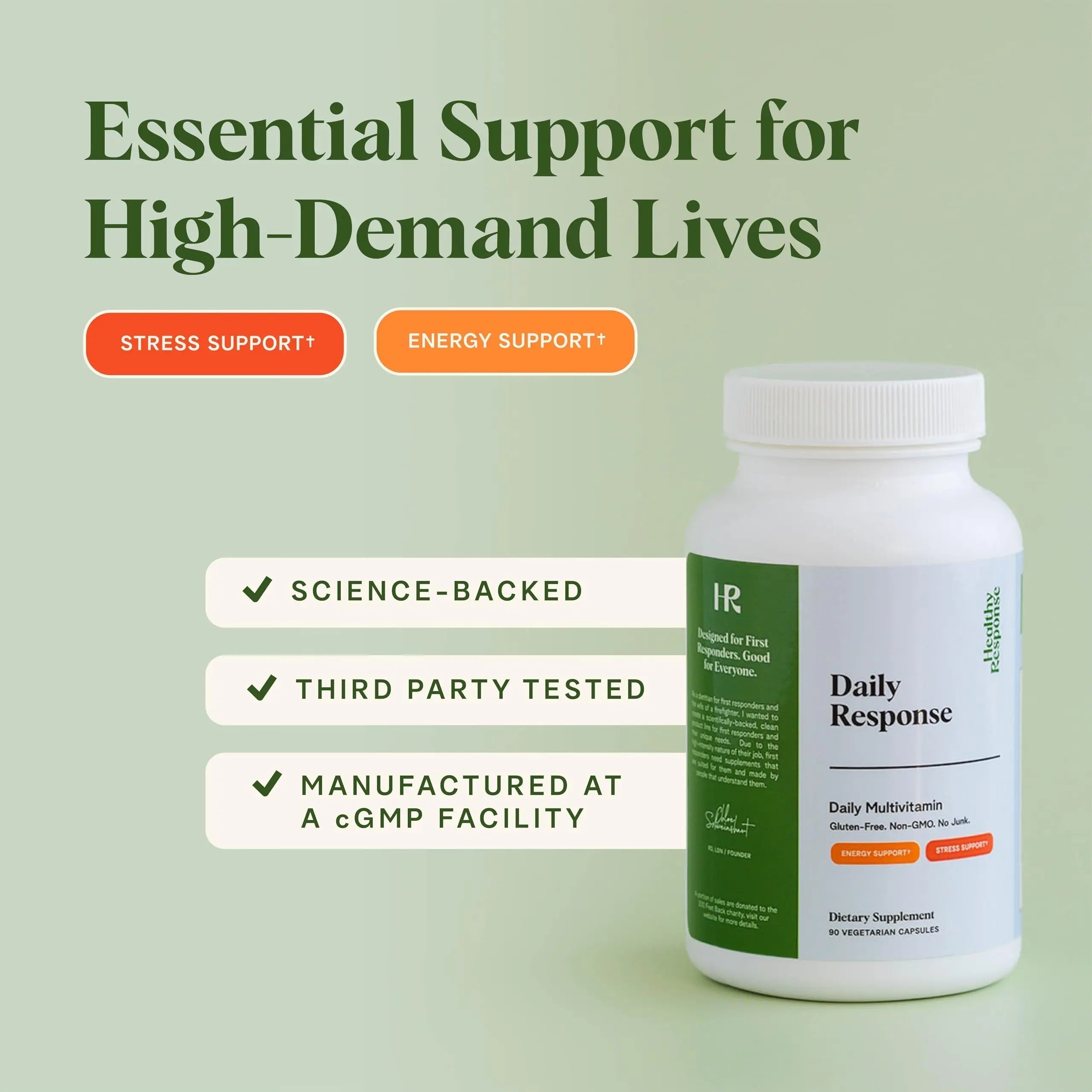Healthy Response Daily Response Multivitamin 90 Capsules - Multivitamin + Adaptogen Blend for Energy & Stress Support Healthy ResponseAu supplements
