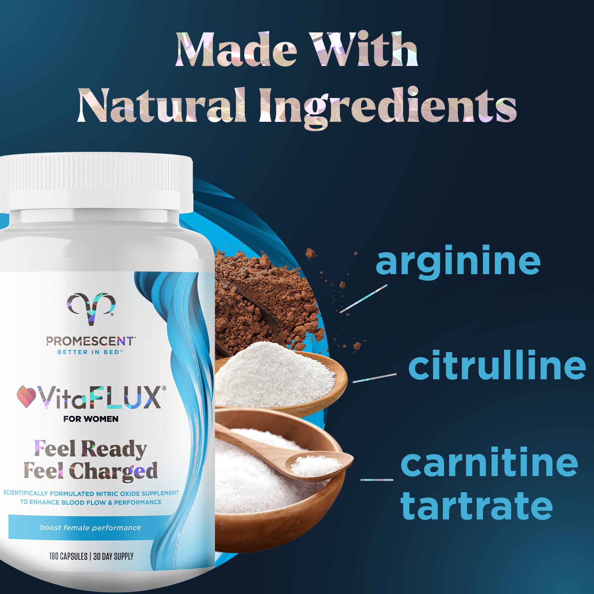 VitaFLUX Triple Power Nitric Oxide Supplement for Male Performance + VitaFLUX Women's PromescentAu supplements