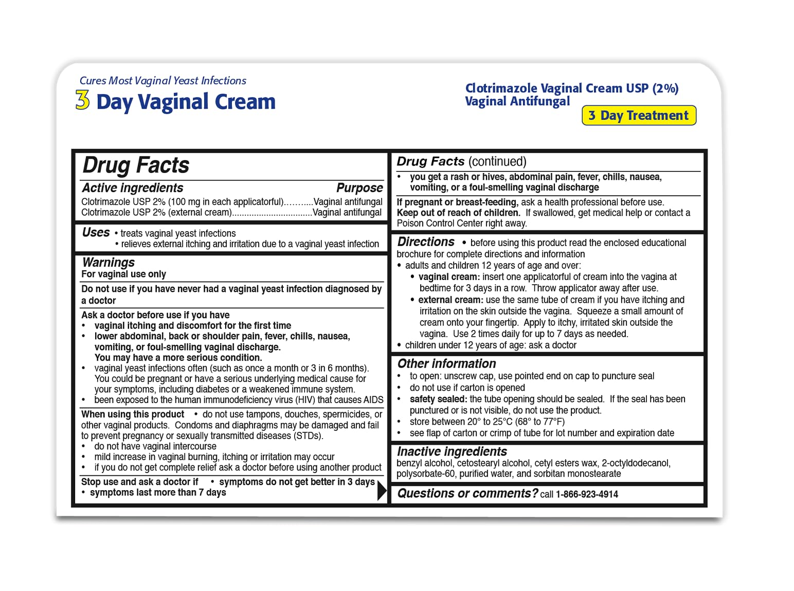 Clotrimazole 3 -Day Vaginal Cream - 0.74 Oz (PACK OF 3) ClotrimazoleAu supplements
