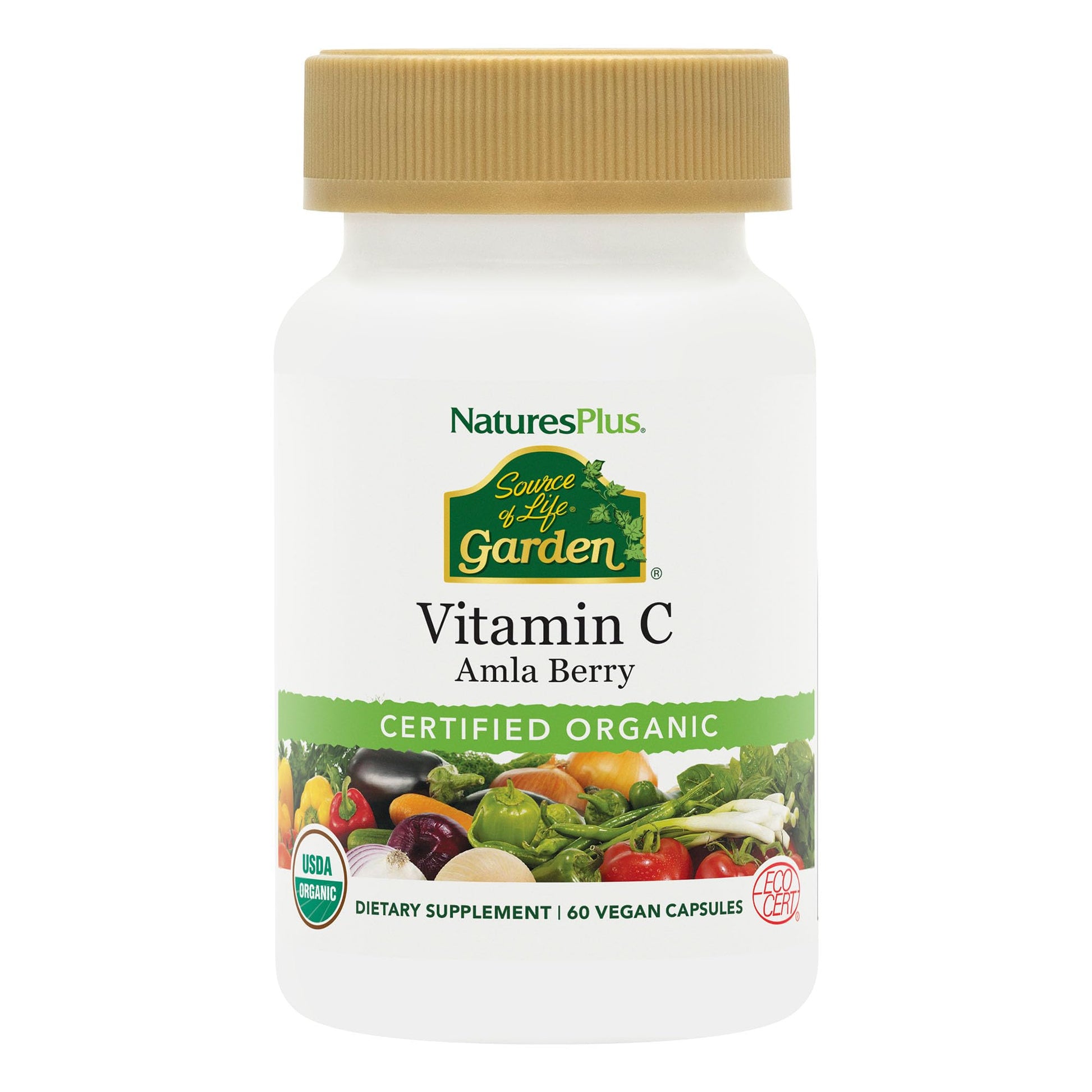 NaturesPlus Source of Life Garden Vitamin C - 60 Capsules - Immune System Support - USDA Certified Organic, Non-GMO, Vegan, Gluten Free - 30 Servings NaturesPlusAu supplements