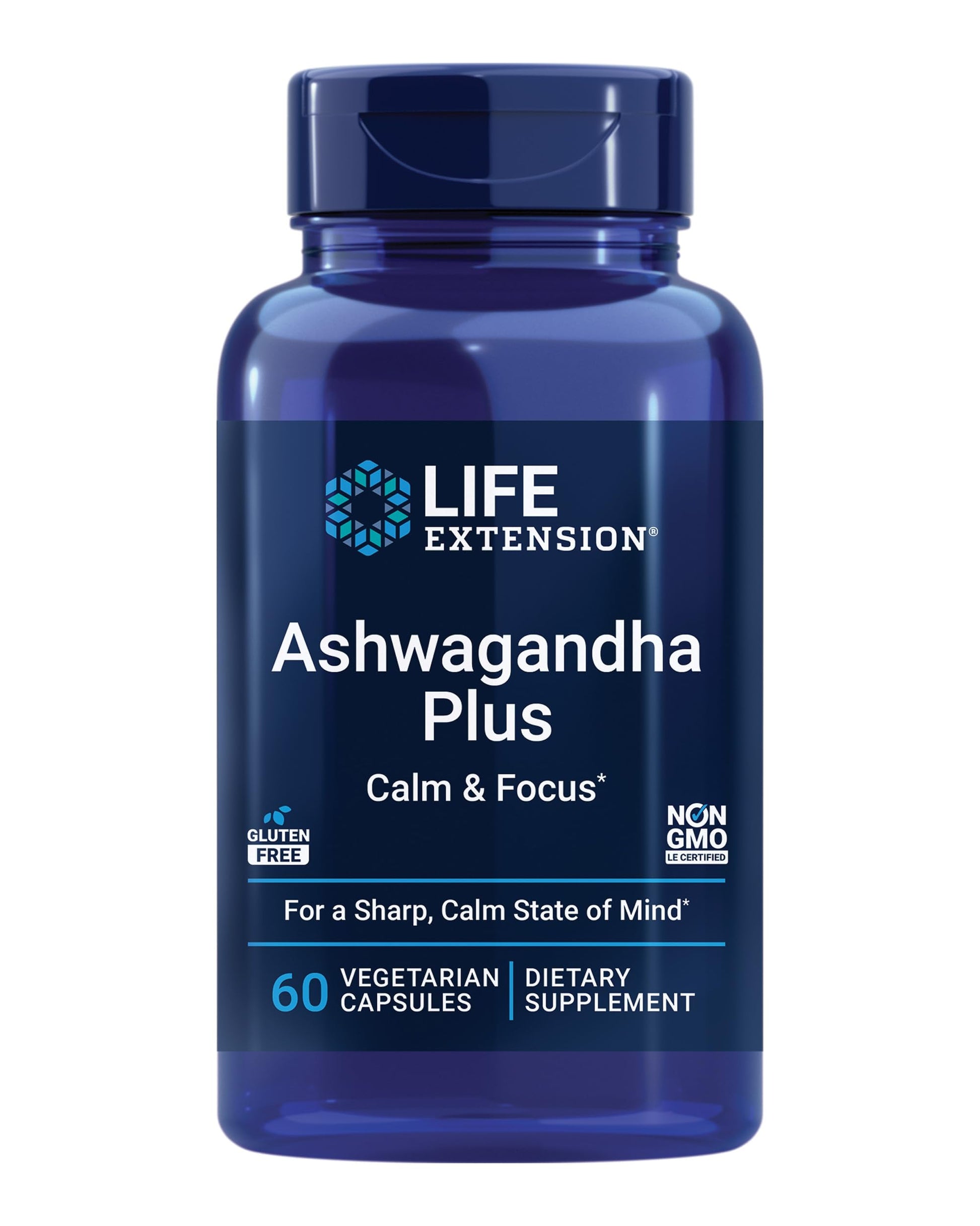Life Extension Ashwagandha Plus Calm & Focus, ashwagandha Extract, Spearmint Extract, Focus, Attention, Relaxation, Advanced Formula, 60 Vegetarian Capsules Life ExtensionAu supplements