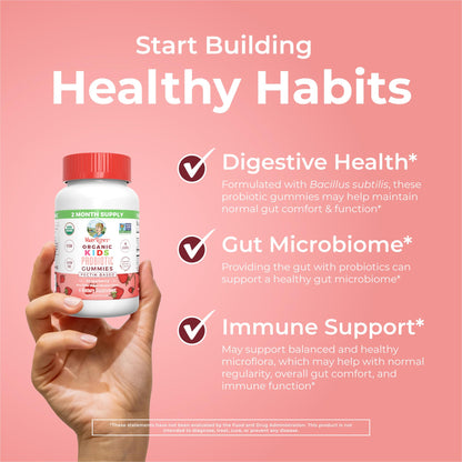 MaryRuth Organics Kids Probiotics for Digestive Health | USDA Probiotic Gummies | 2 Month Supply | Kids Probiotics | Immune Support | Gut Health Supplement | Vegan | Non-GMO | Gluten Free | 60 Count MARYRUTH'SUS supplements