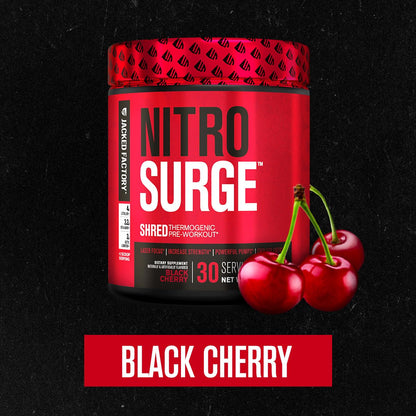 Jacked Factory NITROSURGE Shred Pre Workout Supplement - Energy Booster, Instant Strength Gains, Sharp Focus, Powerful Pumps - Nitric Oxide Booster & PreWorkout Powder Jacked FactoryUS supplements