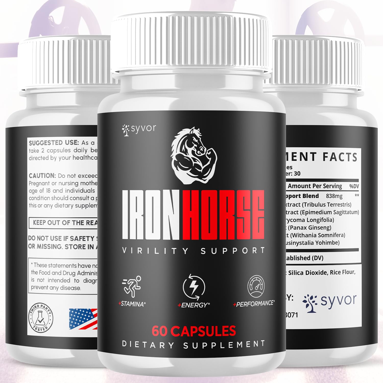 Iron Horse Supplement Pills, Official Iron Horse Pills for Men with All Natural Ingredients, Advanced IronHorse Capsules Designed to Support Health and Wellness with Premium Vitamins (60 Capsules) SyvorAu supplements