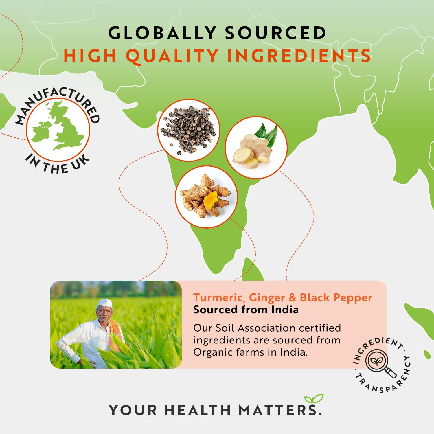 Organic Turmeric 1440mg (High Strength) with Black Pepper & Ginger - 180 Vegan Turmeric NutravitaUS supplements