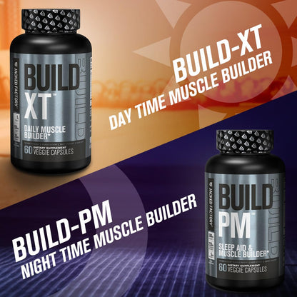 Jacked Factory AM & PM Muscle Building Stack - N.O. XT, Build XT, & Build PM Jacked FactoryUS supplements