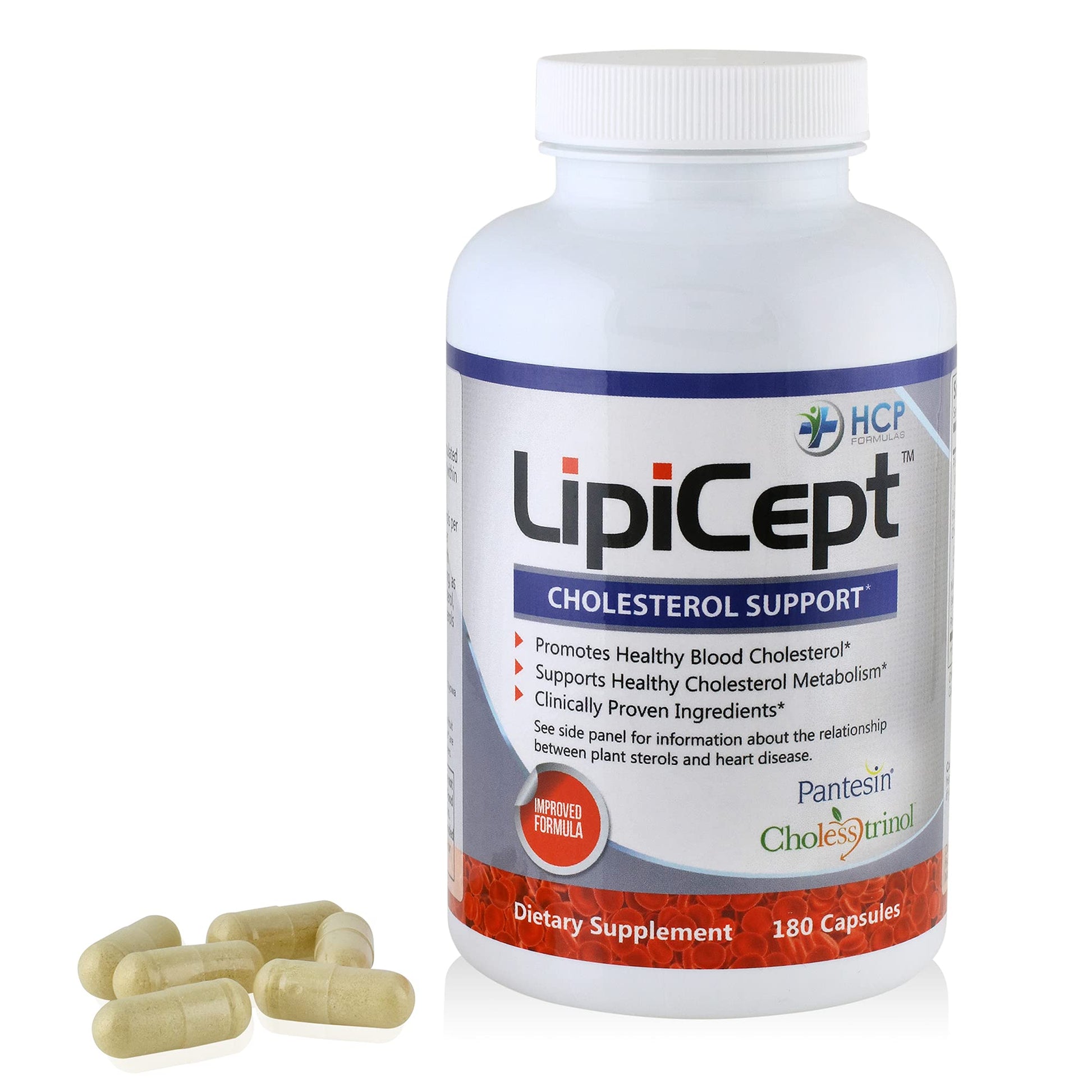 HCP Formulas - LipiCept - Natural Cholesterol Support Formula with Plant Sterols - Maintain Healthy Cholesterol Levels Already Within a Normal Range - Vegetarian - Dietary Supplement - 180 Caps HCP FormulasAu supplements