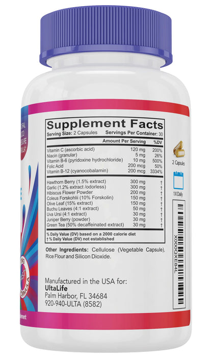 ULTALIFE Blood Pressure Supplements - Advanced Blood Pressure Supplement Complex ULTALIFEUS supplements