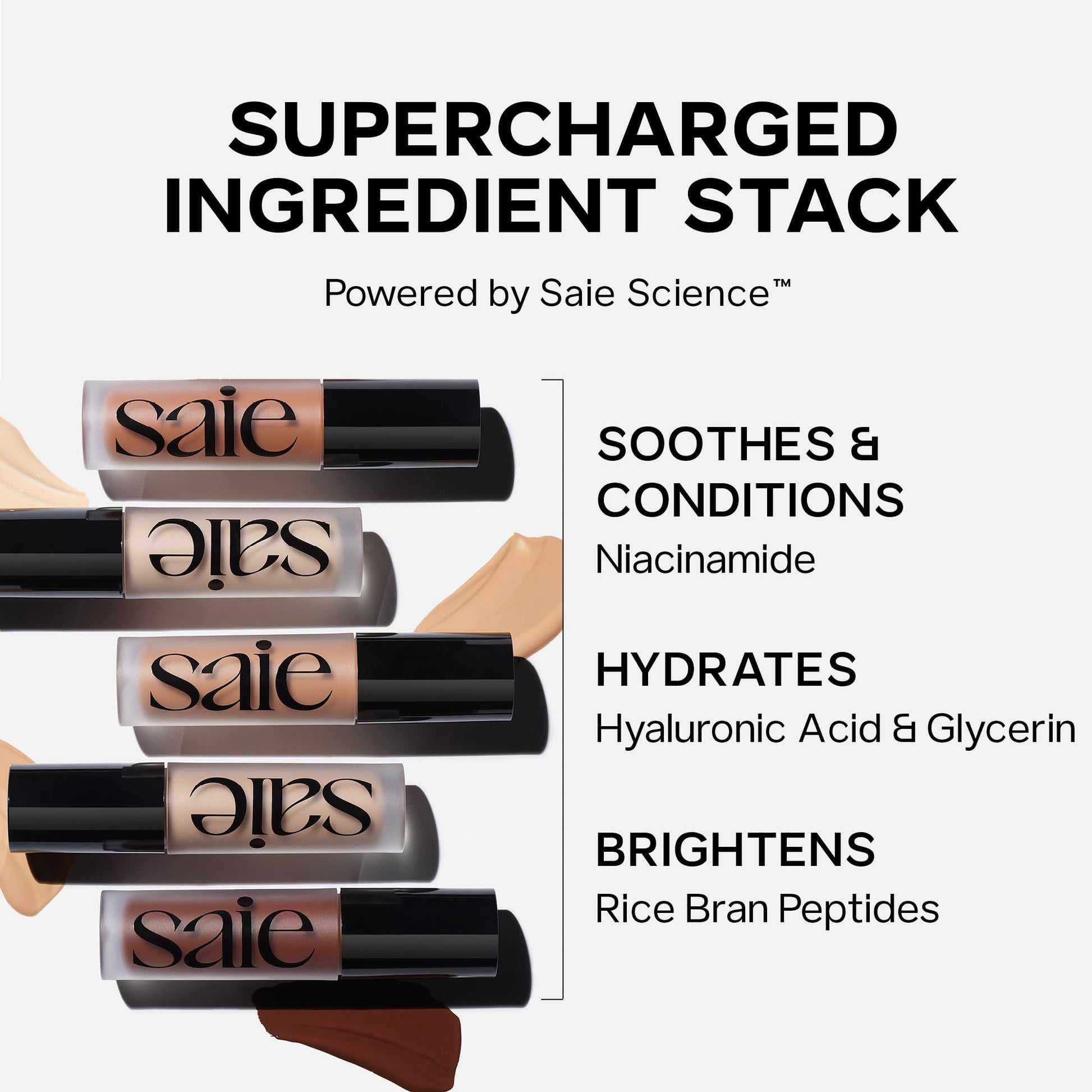Saie Slip Tint Radiant Cream Concealer & All-Over Face Makeup - Concealer for Dark Circles, Redness & Blemishes - Lightweight Makeup Made with Hydrating Hyaluronic Acid - Shade 6 (0.17 oz) SaieAu supplements