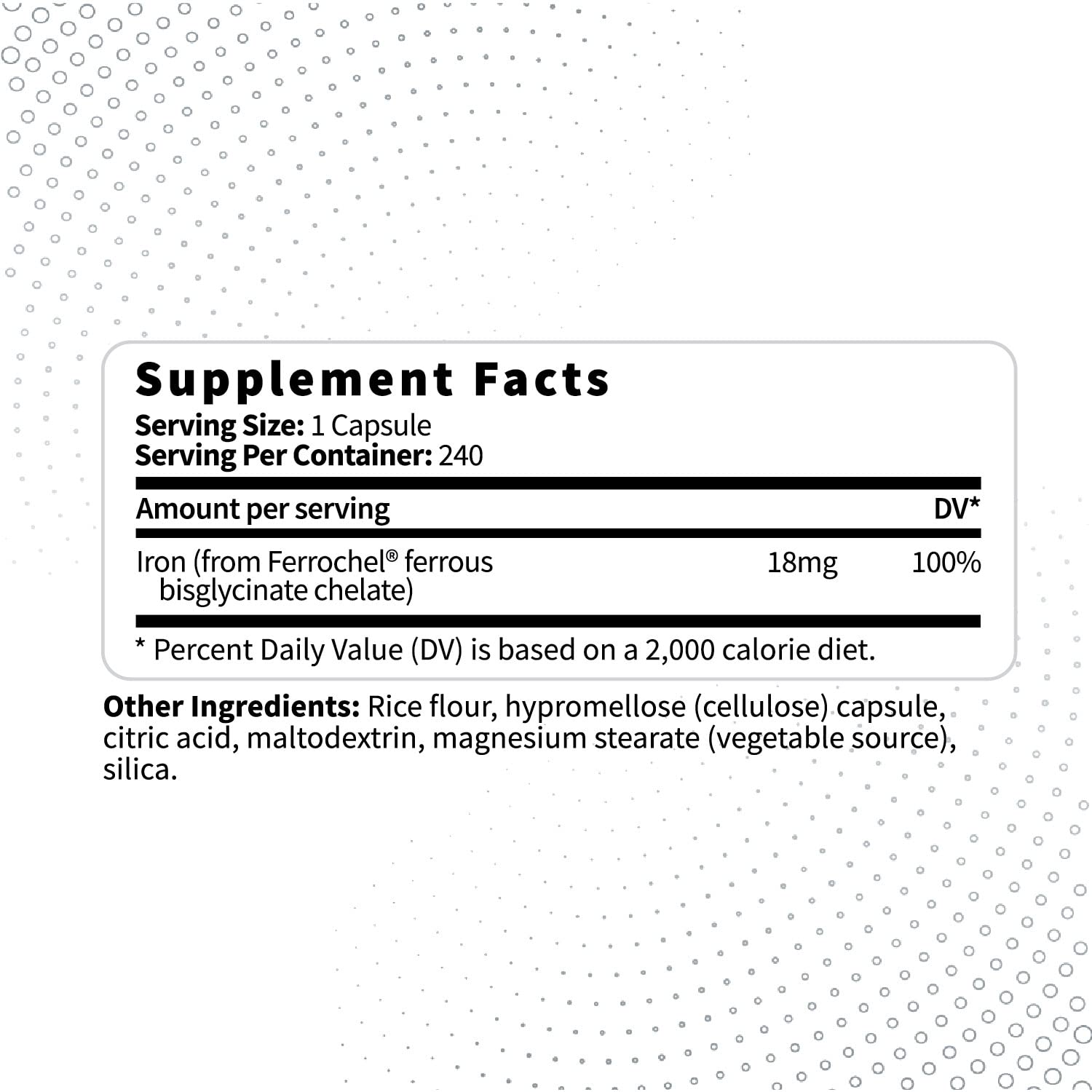 Type Zero Iron Chelate Capsules (18 MG, 240 CAPS) from Ferrochel Ferrous Bisglycinate Chelate - Non-GMO and Gluten Free Type ZeroUS supplements