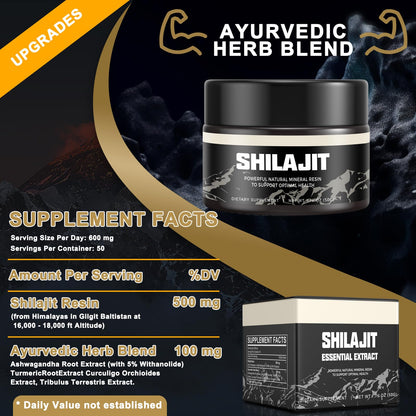 Shilajit Pure Himalayan Organic Shilajit Resin - Gold Grade 100% Shilajit Supplement ScarremoverUS supplements