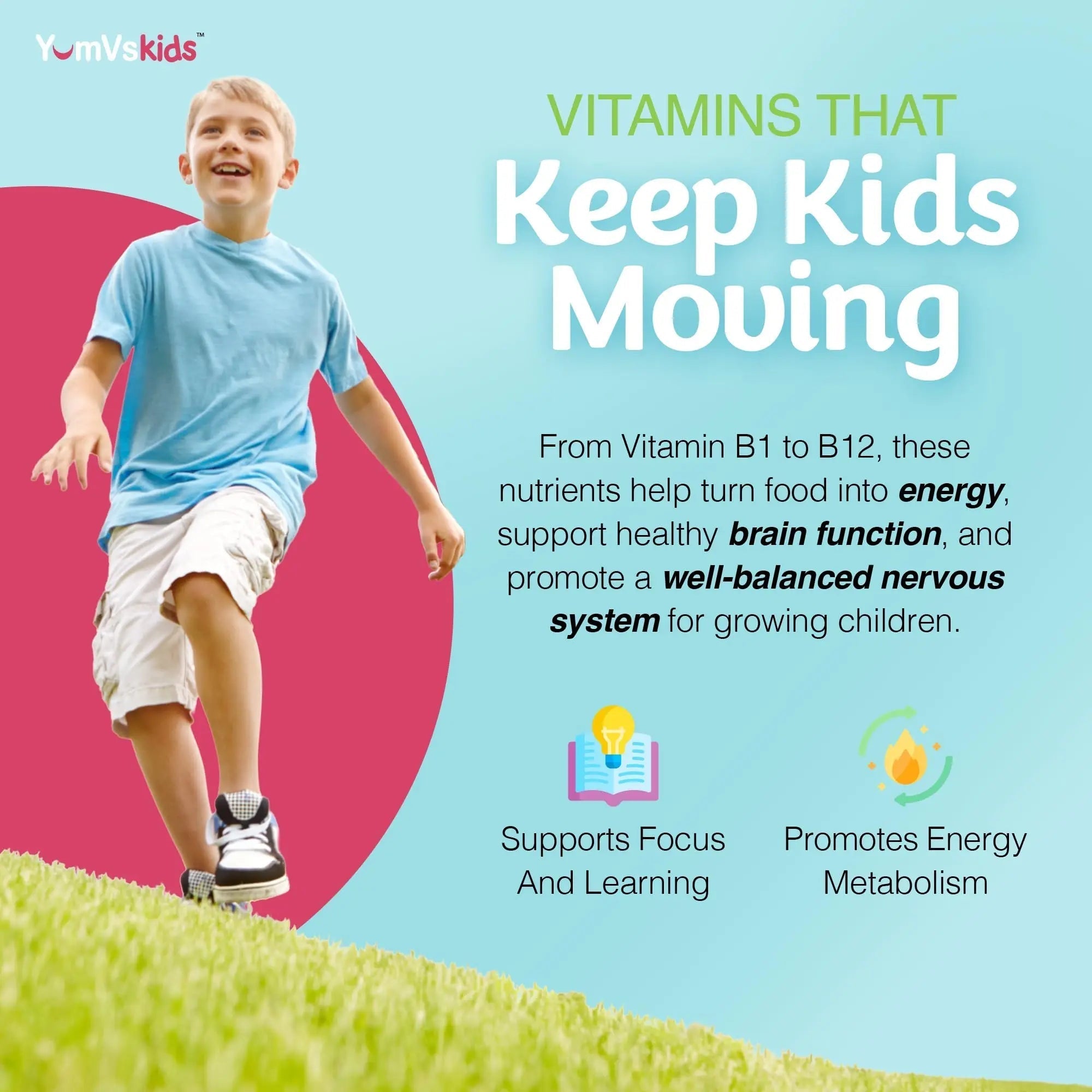 YumVs Kids Multivitamin with Iron & Minerals Chewable Tablets – Grape & Berry Flavor Vitamins for Toddlers & Children Age 2+ – Daily Multivitamin YUM-V'SAu supplements
