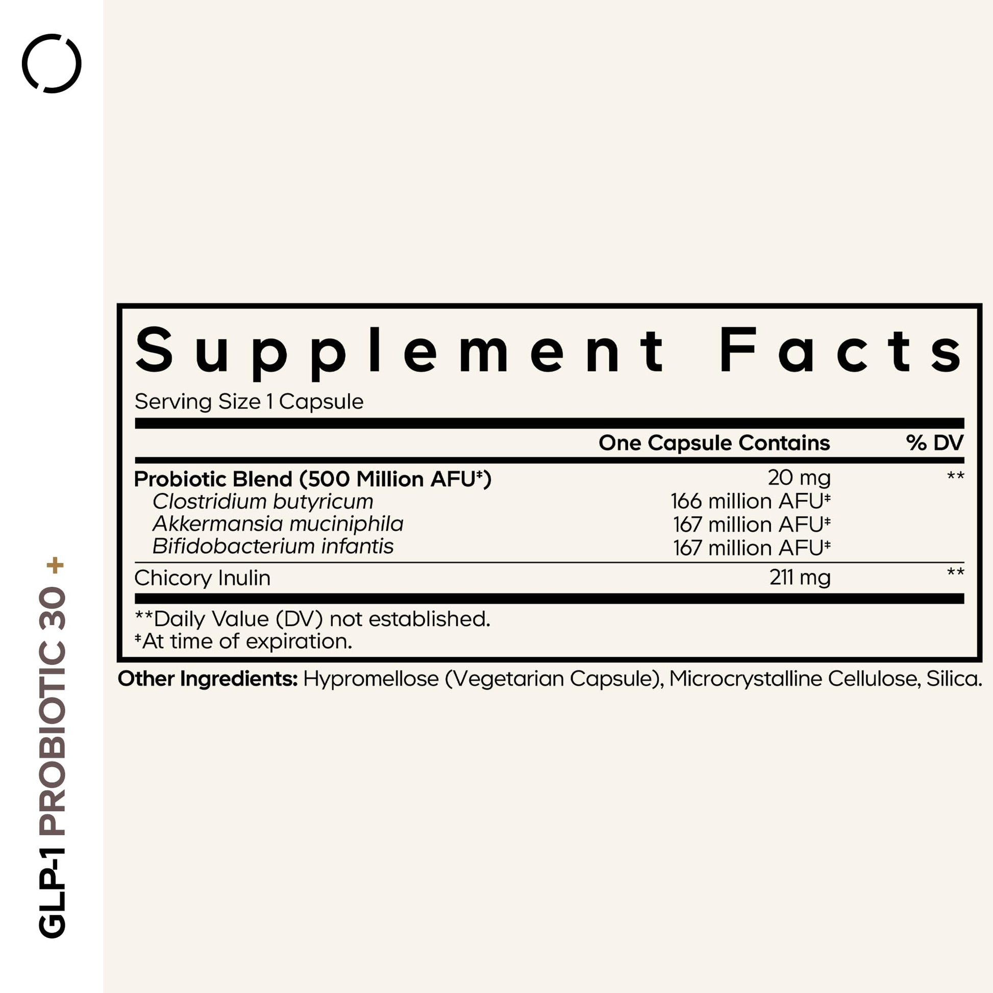 Codeage GLP-1 Probiotic+ - Live Probiotics Akkermansia, Clostridium, Bifidobacterium, Chicory Inulin Probiotic, Prebiotics & Postbiotics Supplement - 500 Million AFU - 30 Capsules CodeageAu supplements