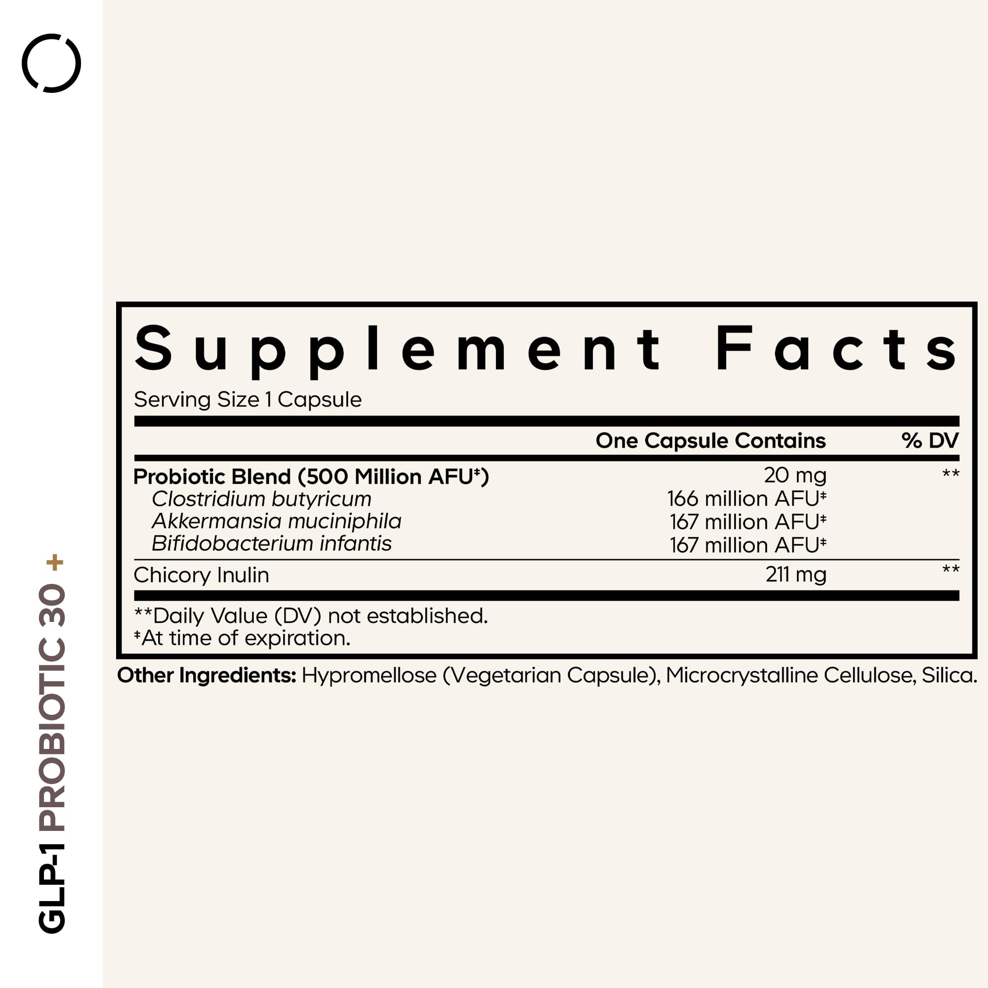 Codeage GLP-1 Probiotic+ - Live Probiotics Akkermansia, Clostridium, Bifidobacterium, Chicory Inulin Probiotic, Prebiotics & Postbiotics Supplement - 500 Million AFU - 30 Capsules CodeageAu supplements
