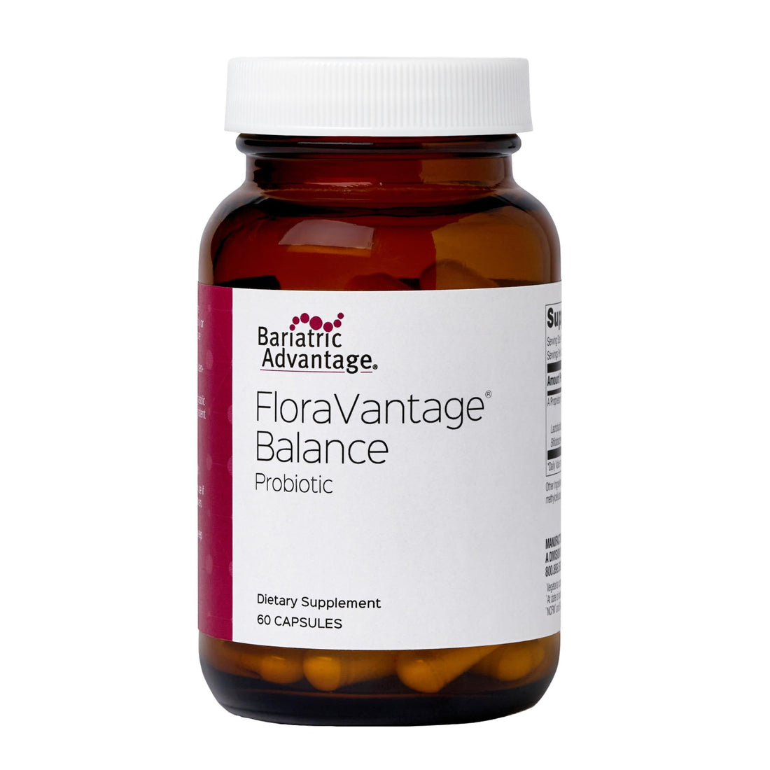 Bariatric Advantage FloraVantage Balance Capsules - Probiotic Supplement for Bariatric Surgery Patients - Healthy Immune Support* with Proprietary Strain Blend - 60 Count Bariatric AdvantageAu supplements