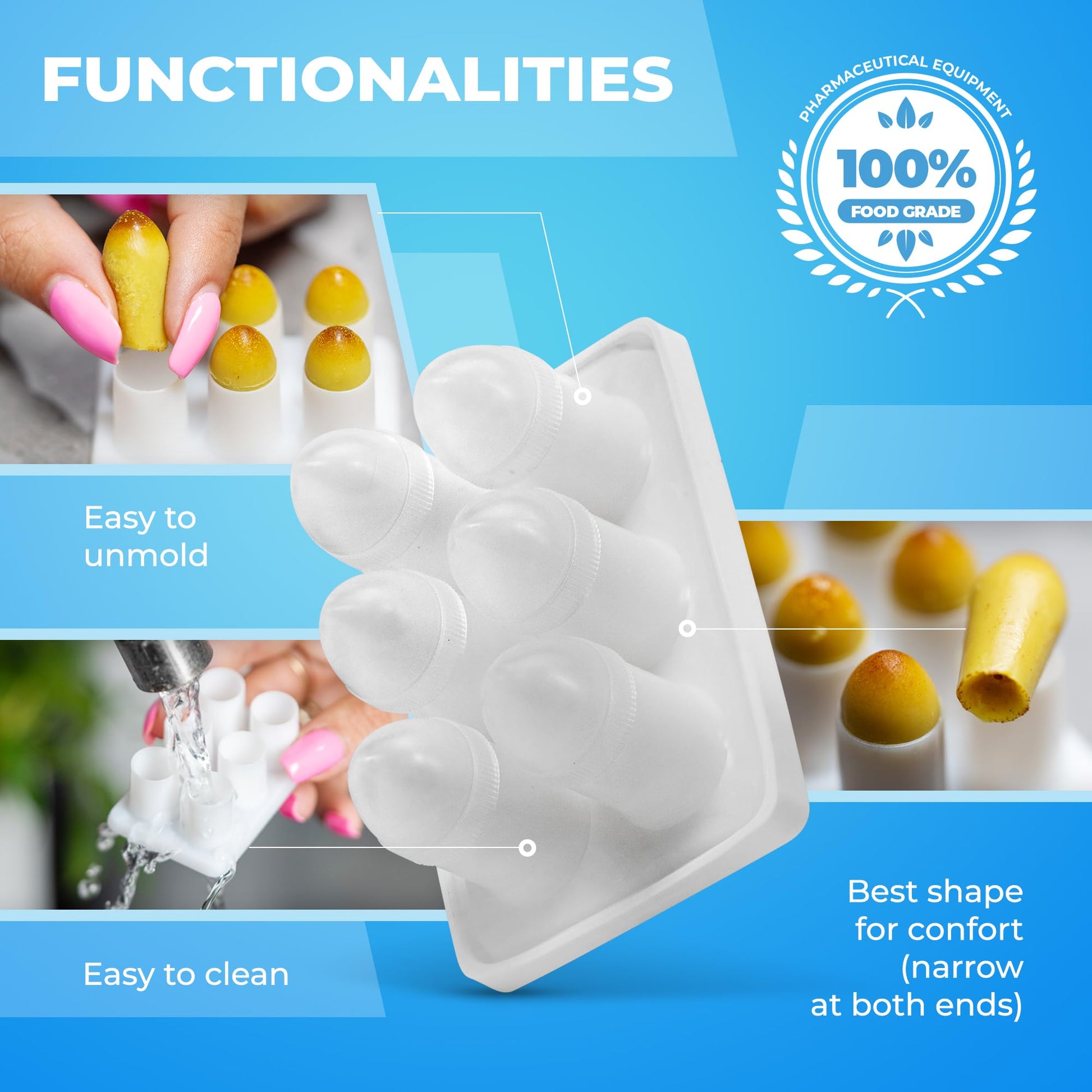 Suppository Molds Kit - Made in France, 3 Sizes (1ml, 2ml, 3ml), Reusable Suppositories Mold - 4 Trays HoxycomAu supplements