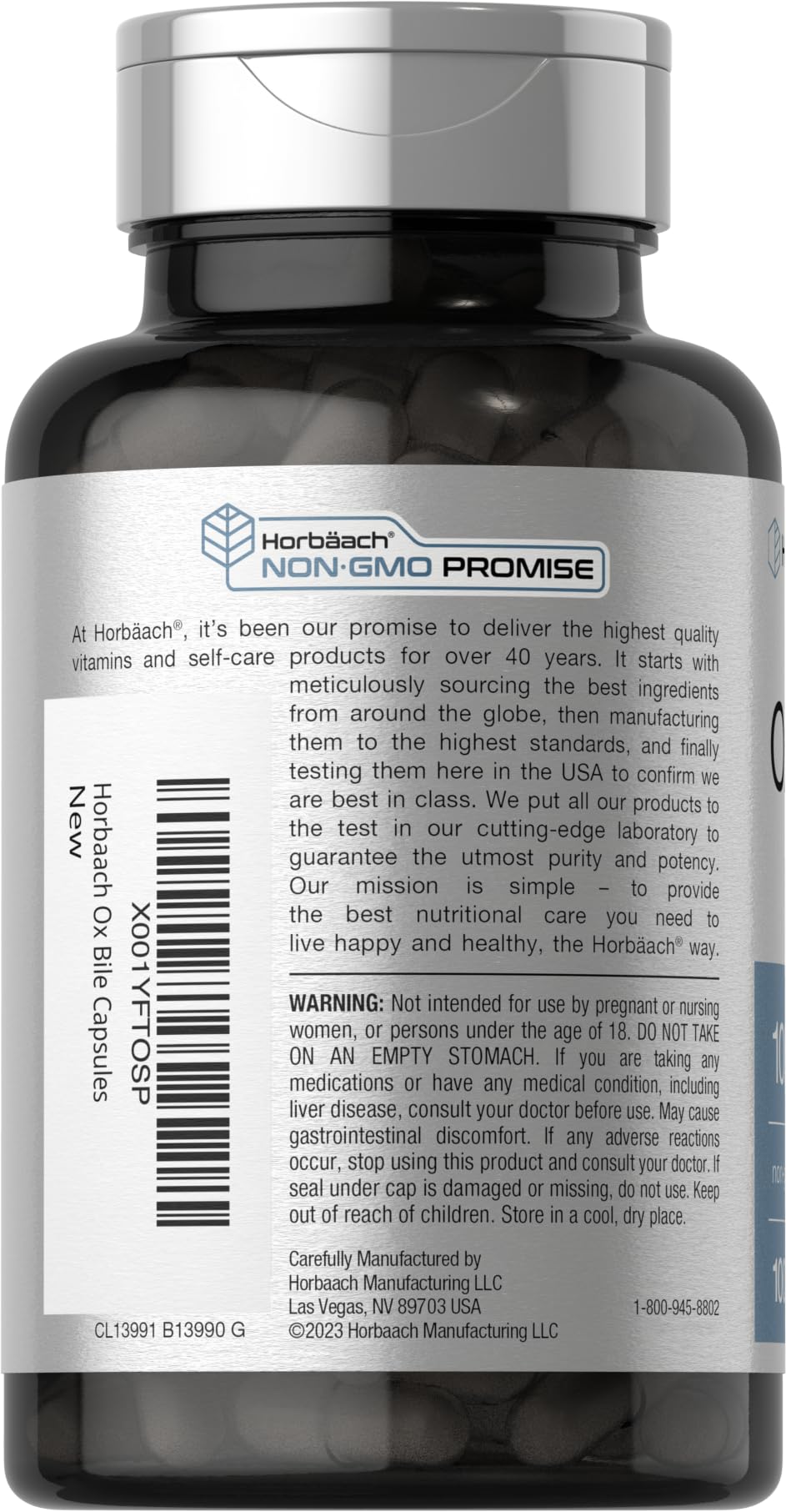 Ox Bile 1000 mg 100 Capsules | Digestive Enzymes Supplement | Non-GMO & Gluten Free HorbäachAu supplements