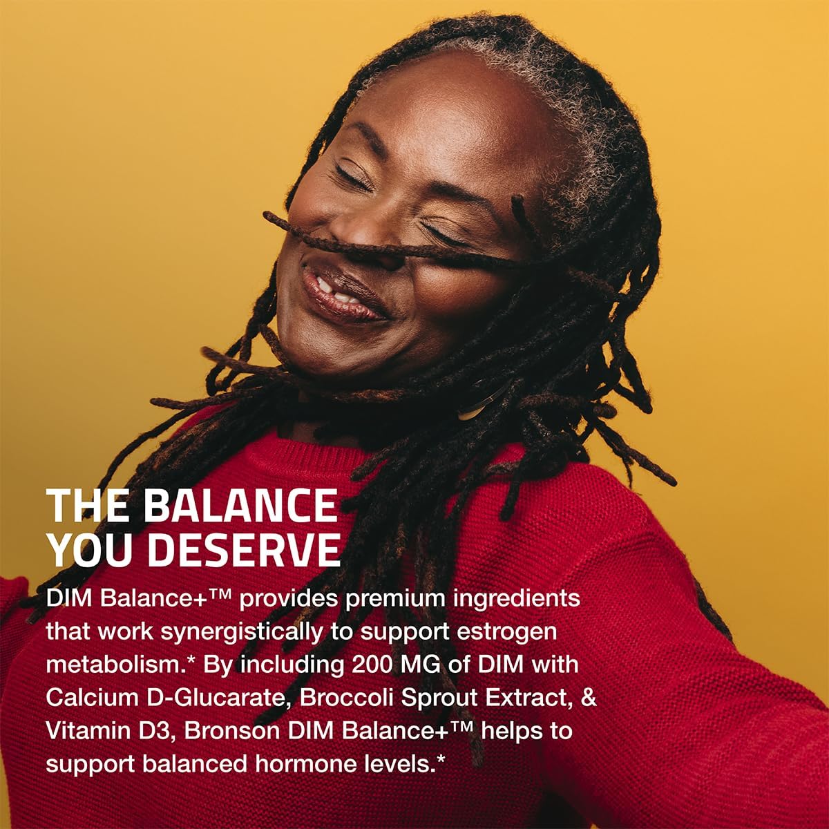 Bronson DIM Balance+ Calcium D-Glucarate, Broccoli Sprouts and Vitamin D3 200 MG of DIM per Capsule Supports Estrogen Metabolism and Balanced Hormone Levels Non-GMO, 30 Vegetarian Capsules BronsonAu supplements