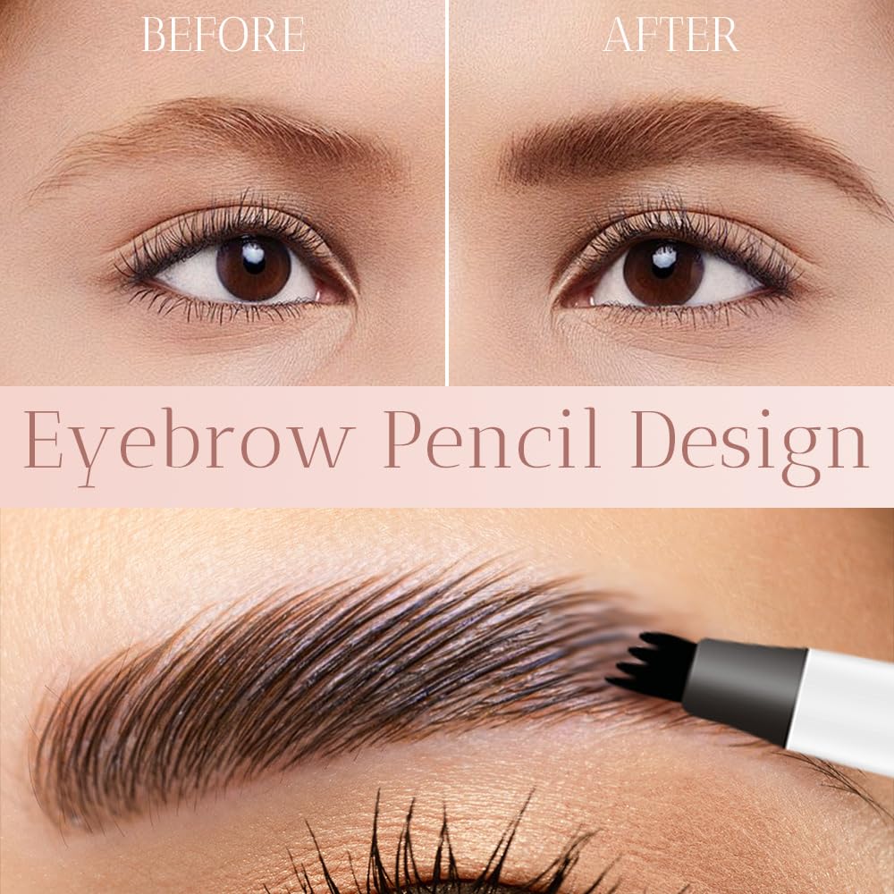 2PCS New Waterproof Brow Pencil with Micro-Fork Tip, 3D Magic Eyebrow Pencil 4-Head Split Waterproof Long-lasting,Fine Stroke Eyebrow Pen Makeup Eyebrow Pencils Stay on All Day (Brown) GenericAu supplements
