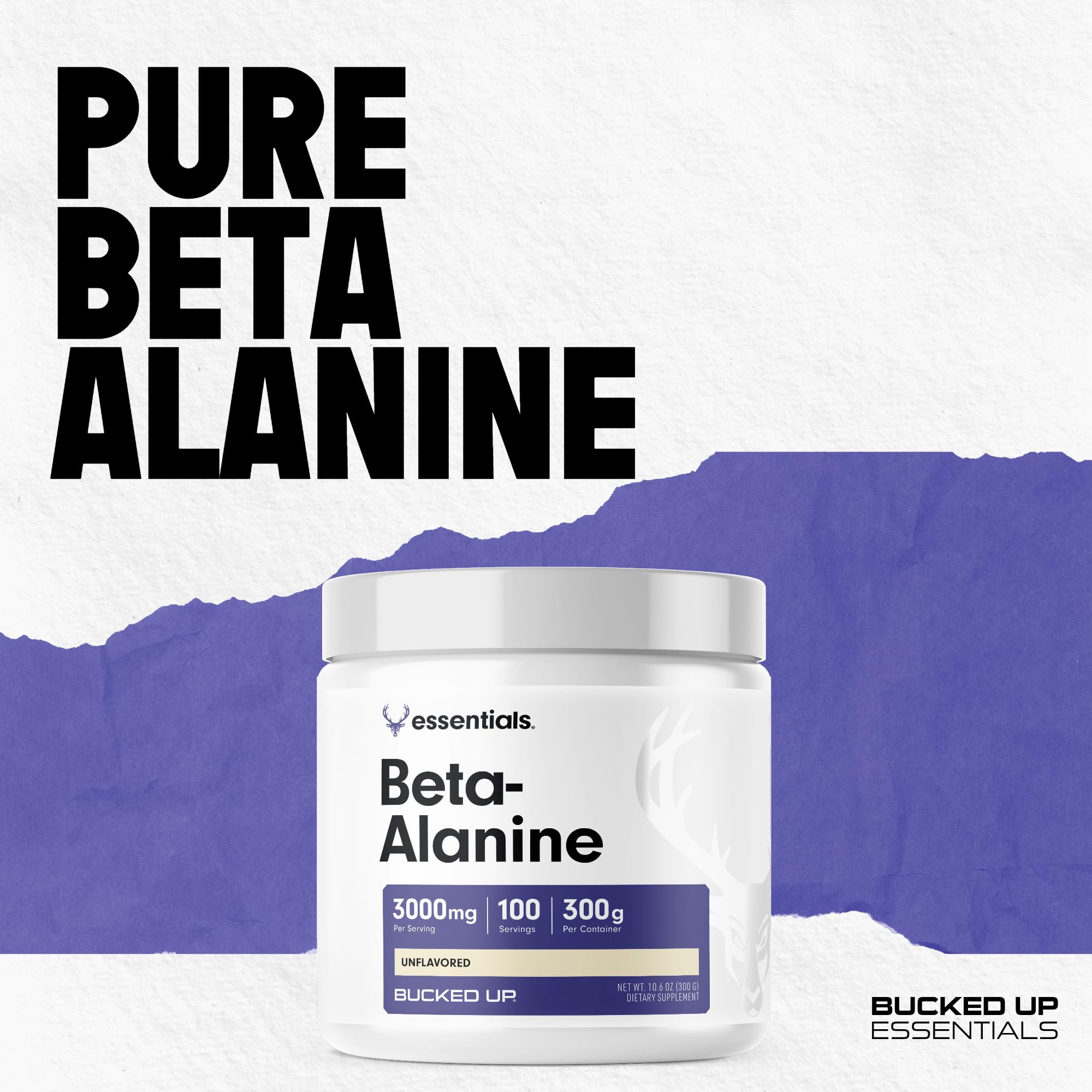 Bucked Up Beta Alanine 300mg Powder, Non-GMO, Gluten-Free, Unflavored (100 Servings) Bucked UpAu supplements