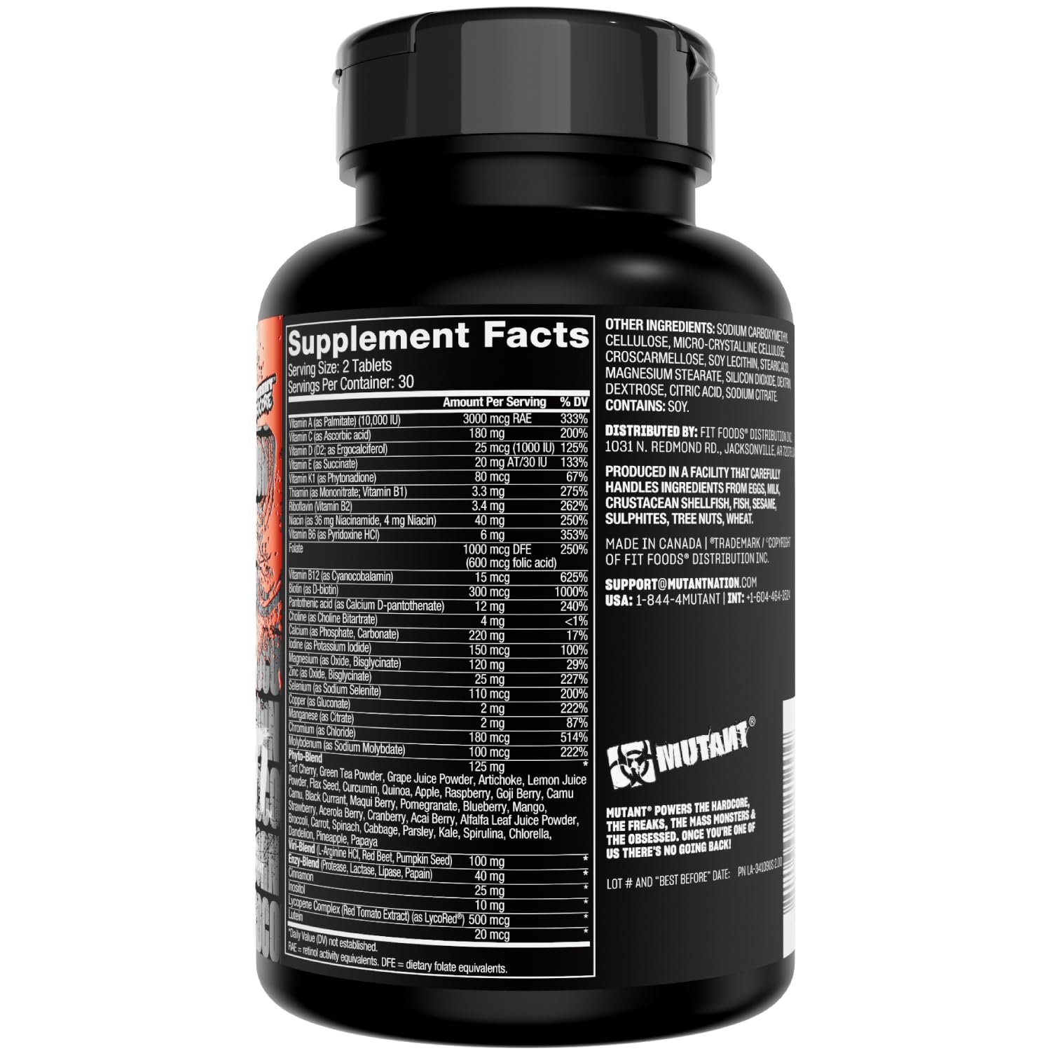 Mutant Multi - High Potency Vitamins with 75+ Ingredients Specifically Formulated for Heavy Lifting, 60 Tablets MutantAu supplements