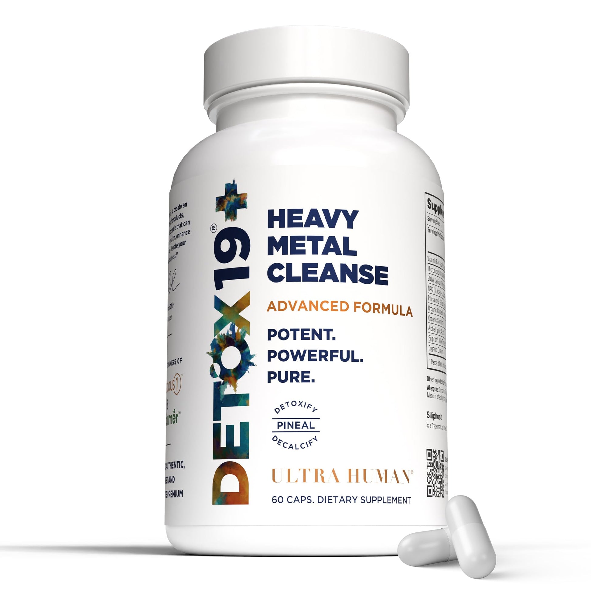 Ultra Human Daily Wellness Support – Heavy Metal Detox Cleanse, with Zeolite, Shilajit, Organic Chlorella & Spirulina, NAC & Alpha Lipoic. Supports Daily Detox, Cognition, Immune System -(Made in USA) Ultra HumanAu supplements