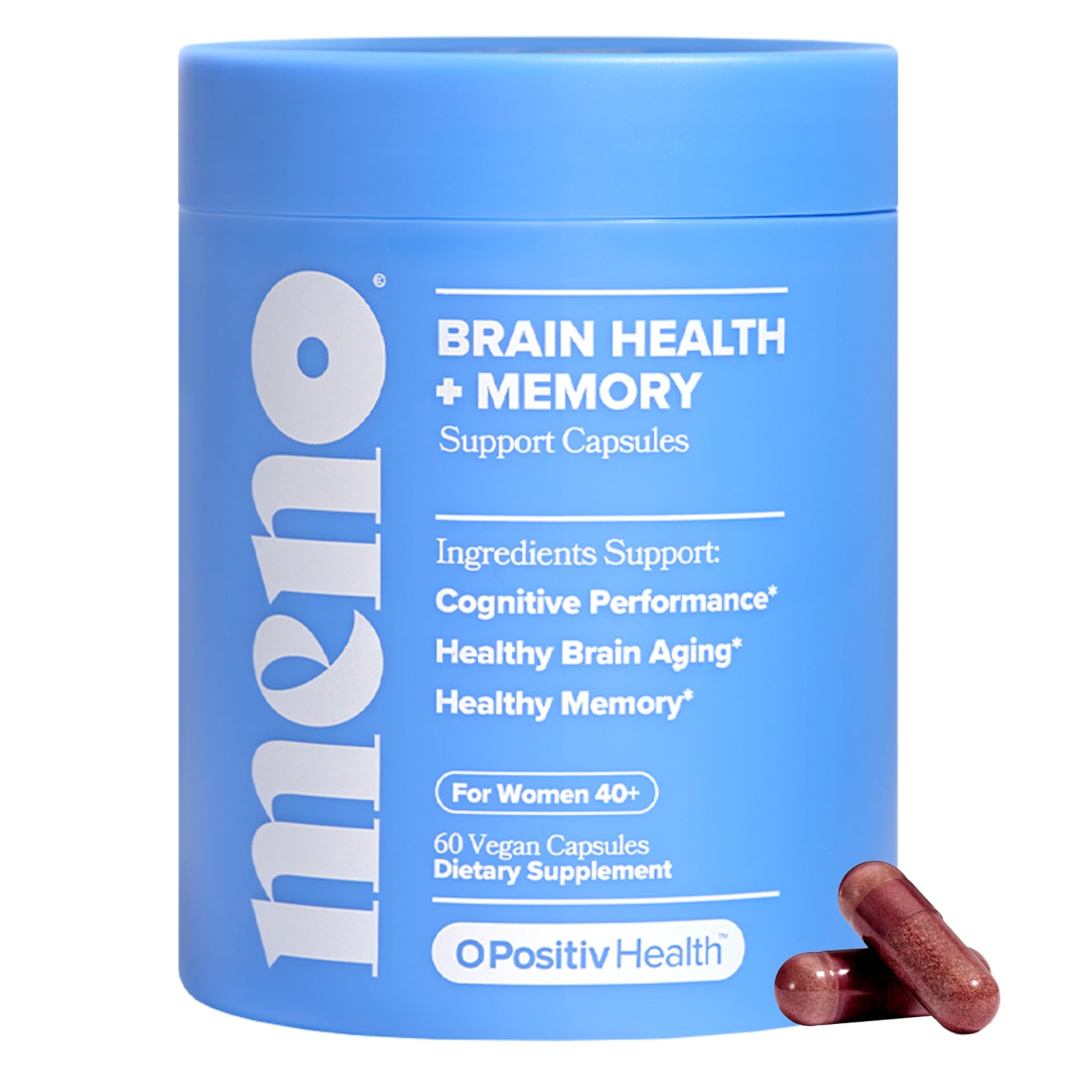 MENO Brain Health + Memory Support Capsules – Daily Support for Cognitive Performance, Concentration & Healthy Brain Aging – with Phosphatidylserine, Creatine, Sage Leaf & Huperzine A – 30 Servings O PositivAu supplements
