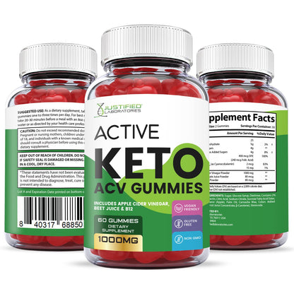 Justified Laboratories Active Keto ACV Gummies 1000MG with Pomegranate Juice Beet Justified LaboratoriesUS supplements