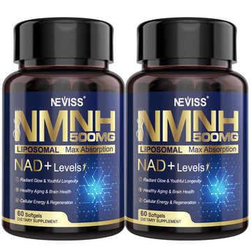 2Pack NAD+ Supplement, Next-Gen NMNH Liposomal 500mg, NR NMN Supplement Alternative, High Absorption NAD+ with Curcumin, Niacinamide for Cellular Energy, DNA Repair, Healthy Aging, 120 Softgels NEVISSAu supplements