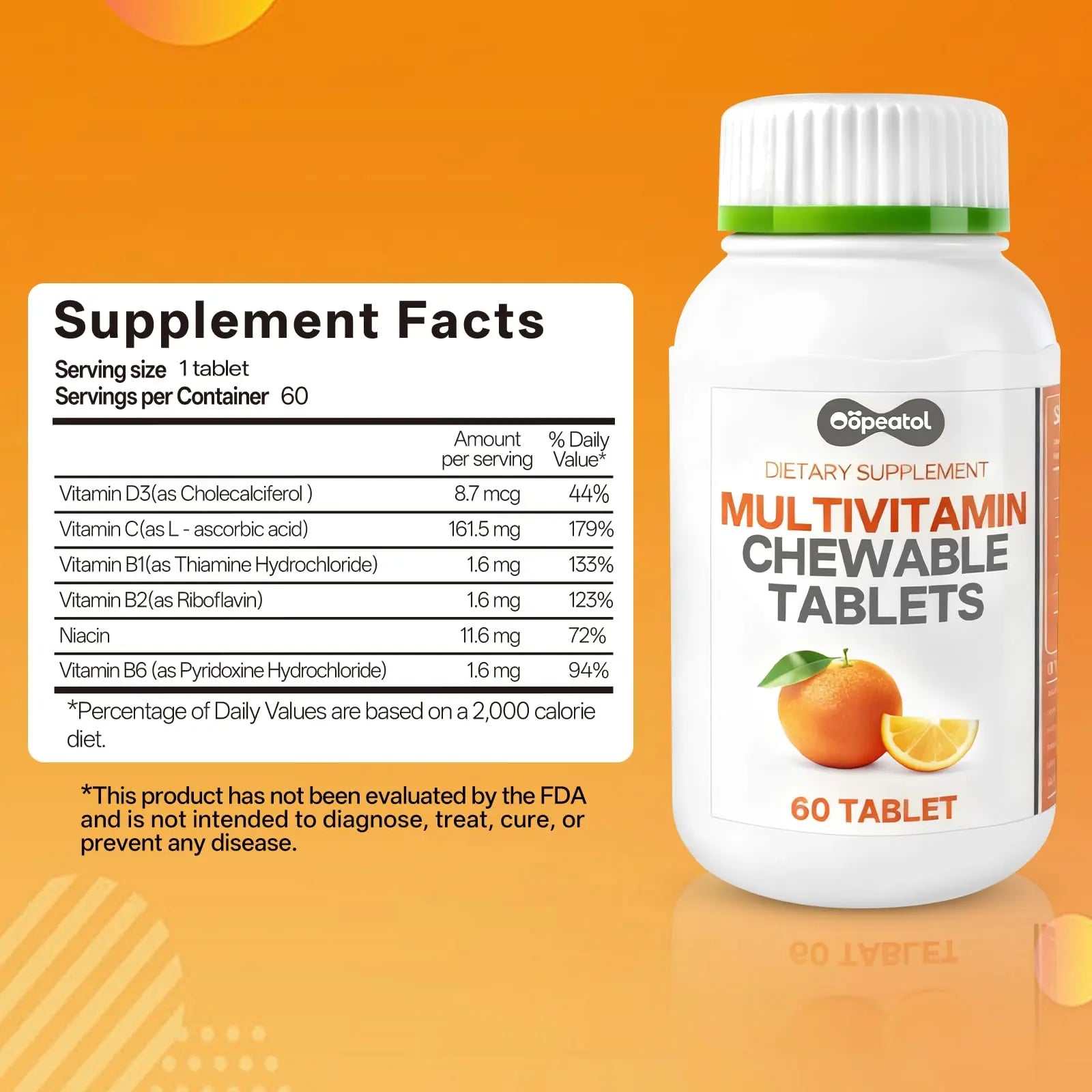 Oopeatol Multivitamin for Adults with Vitamin C, D3 & B Vitamins | Daily Increase Body Protection, Energy & Bone and Joint Equilibrium and Health | OopeatolAu supplements